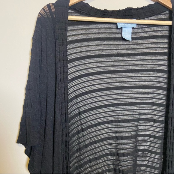 Liz & Me Black Short Sleeve Kimono Cardigan - Picture 4 of 6